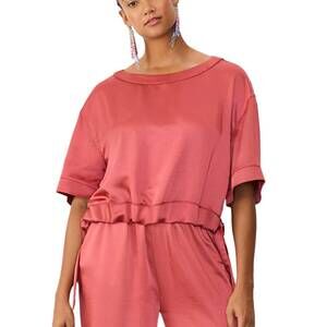 NEW GSTQ satin ribbon top in cassis